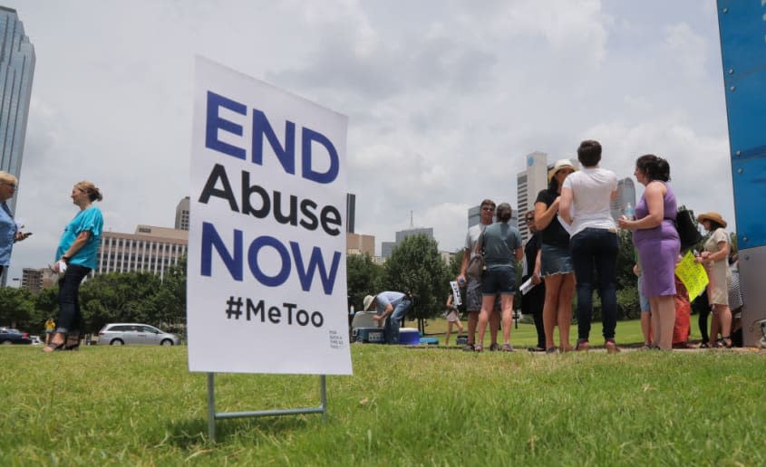 Demonstrators at the 2018 Southern Baptist Convention meeting