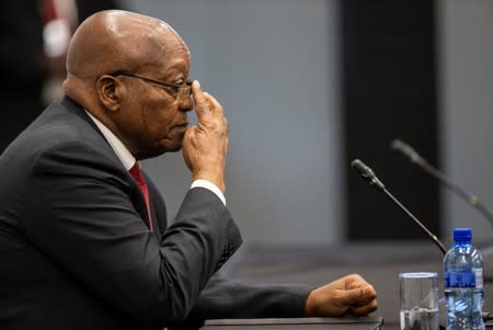 Former South African President Jacob Zuma appears before the Commission of Inquiry into State Capture in Johannesburg