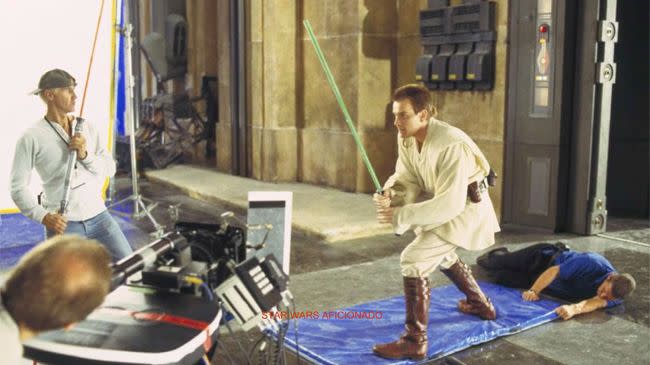 Even Hollywood actors get excited holding lightsabers