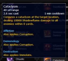 warlock 100 talent Cataclysm tooltip