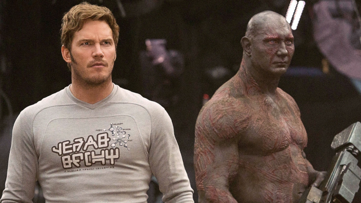  Chris Pratt and Dave Bautista in Guardians 2 