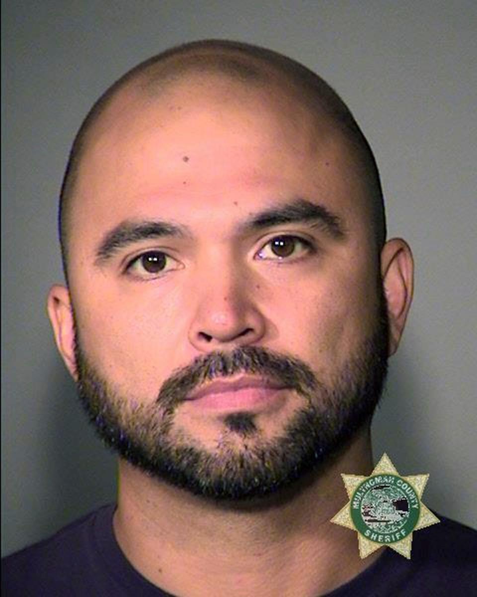 This booking photo provided by the Multnomah County Sheriff's Office shows Patriot Prayer leader Joey Gibson on Friday, Aug. 16, 2019. Authorities arrested Gibson, the leader of the right-wing group, on the eve of a far-right rally that's expected to draw people from around the U.S. to Portland, Ore., on Saturday, Aug. 17 prompting Gibson to urge his followers to 