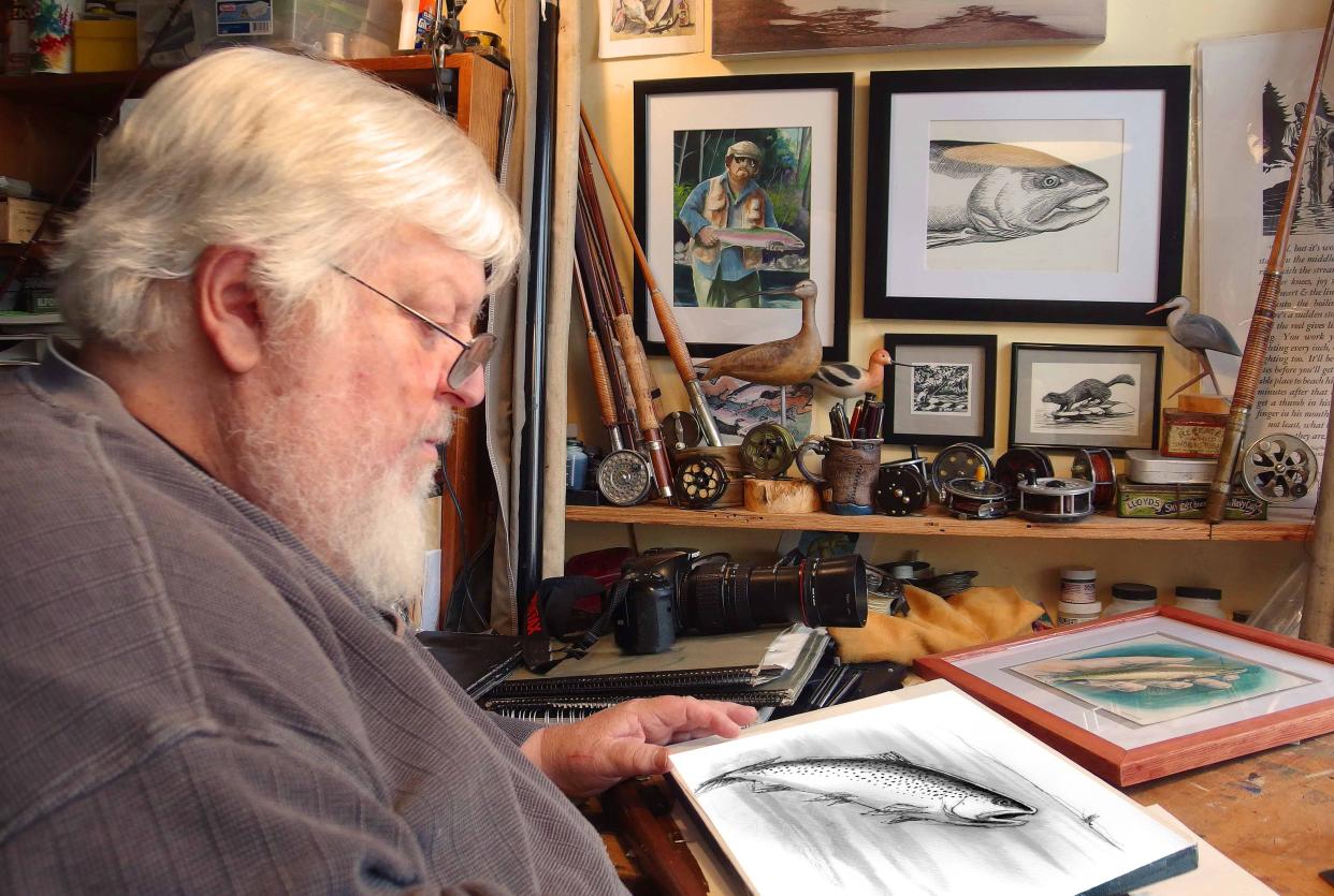 Richard Bunse in his home studio in Monmouth.