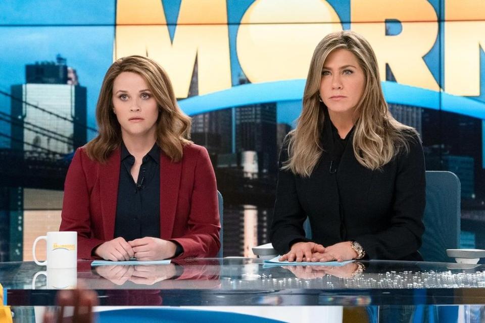 The Morning Show's Reese Witherspon (left) and Jennifer Aniston. | Hilary B Gayle/Apple