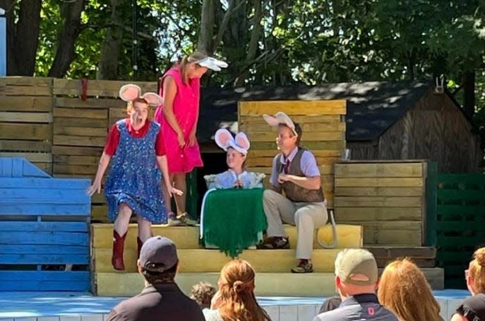 The first show of the summer season, "Lilly's Purple Plastic Purse," is open on the outdoor stage at the Cape Cod Theatre Company/Harwich Junior Theatre in West Harwich.