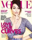 <p>Sonakshi sizzled on the cover of Vogue in a Bottega Venetta blue crop top and boy what a stunner she was! We particularly like the winged eyeliner look.</p>