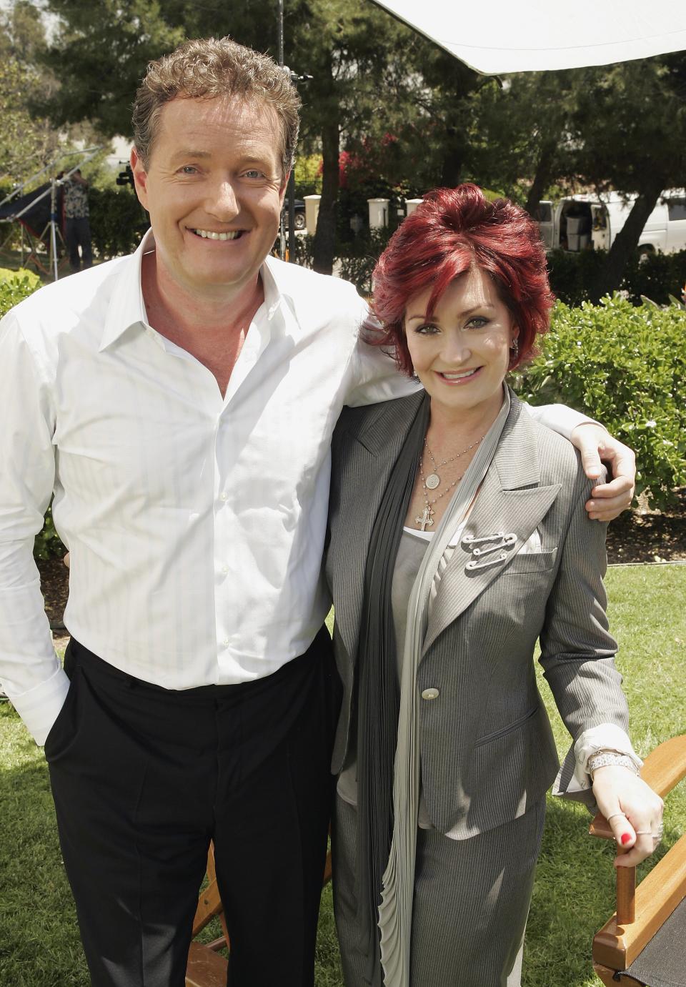 Piers Morgan and Sharon Osbourne in 2007. (Chris Haston / NBCUniversal via Getty Images)