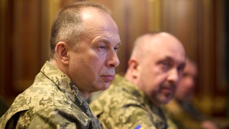 Col. Gen. Oleksandr Syrskyi attends a meeting in Kyiv on February 10, 2024. - Ukrainian Presidential Press Service/Reuters