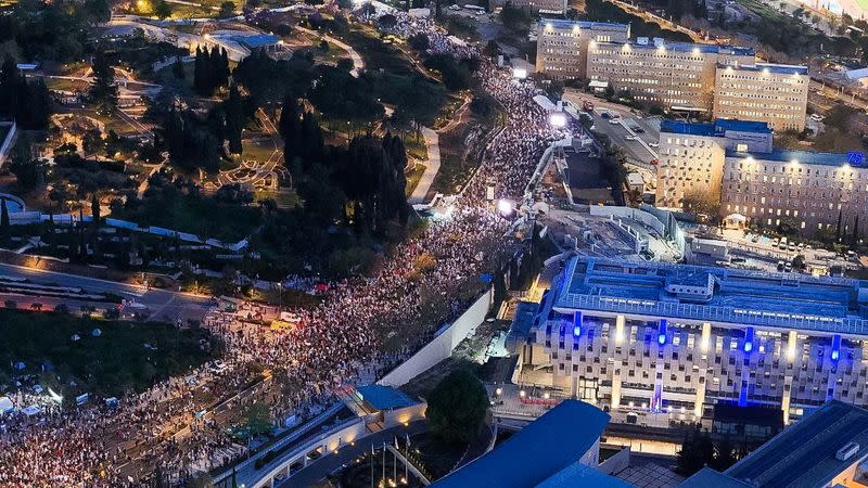 Demonstration calling for Israeli Prime Minister, Benjamin Netanyahu's government to resign and a general election, in Jerusalem