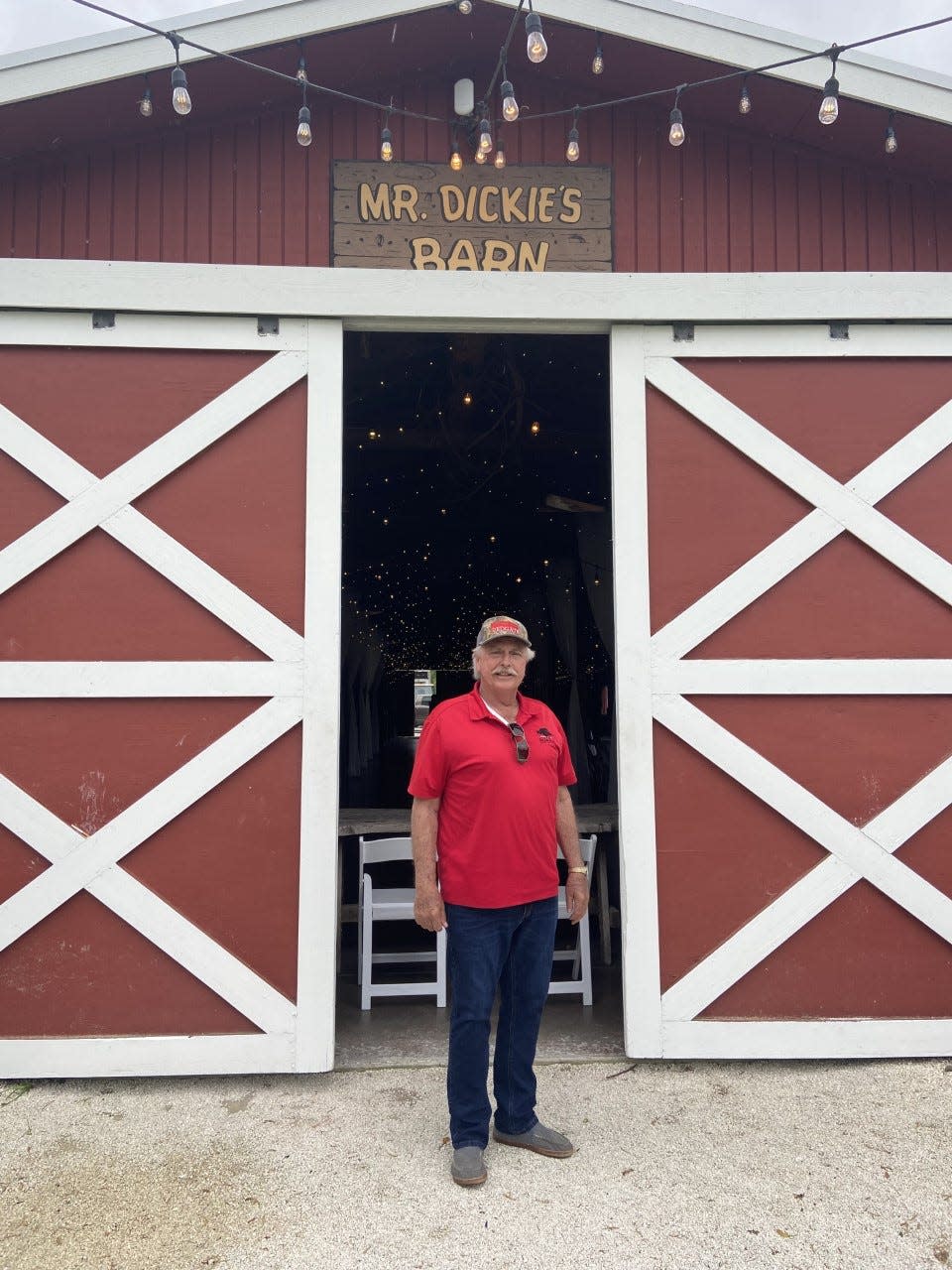 Ricky Smith in front of Mr. Dickie’s Barn.