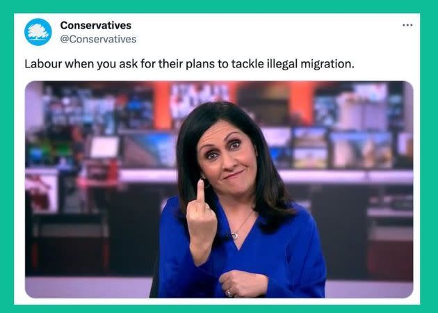 Screengrab of the Conservative Party tweet.