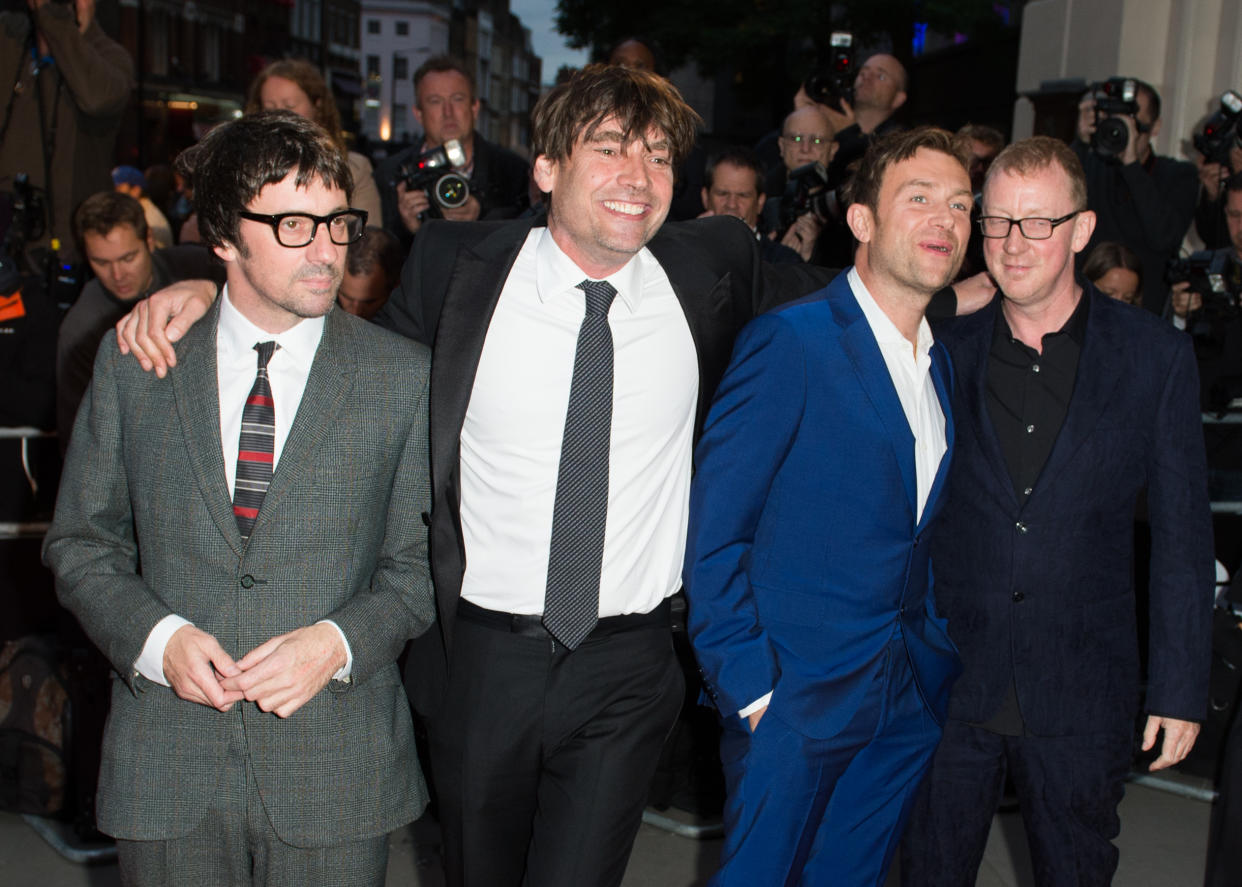 Graham Coxon, Alex James,  Damon Albarn and Dave Rowntree of Blur attend the GQ Men Of The Year Awards at The Royal Opera House on September 8, 2015 in London, England.  (Photo by Samir Hussein/WireImage)