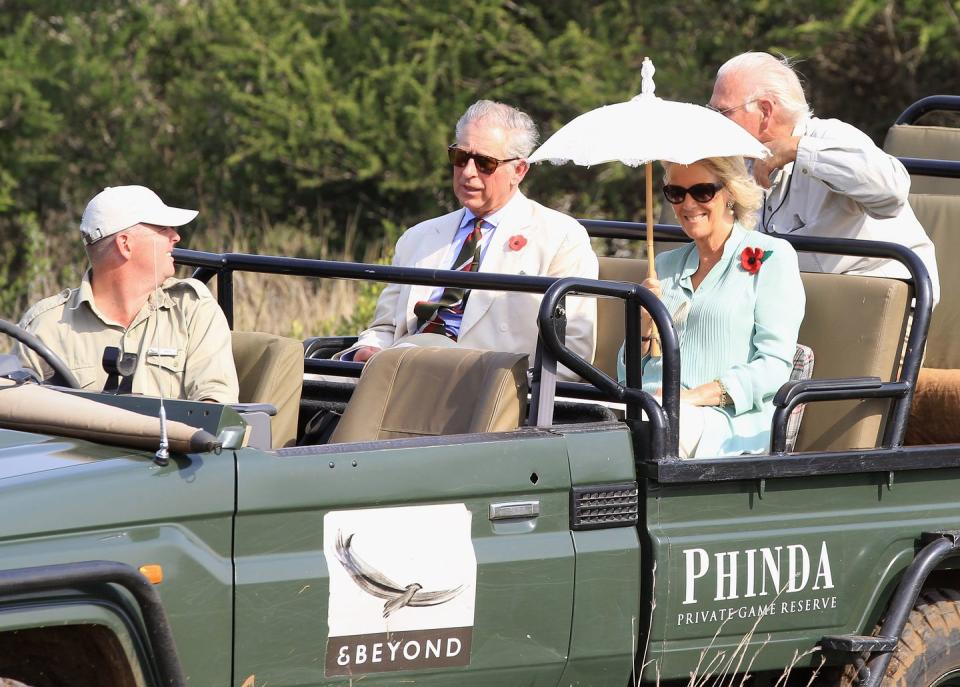 <p>Prince Charles and Camilla went on a safari in South Africa's Phinda Game Reserve where they spotted...wait for it...rhinos. The couple was visiting South Africa before heading to Tanzania. </p>