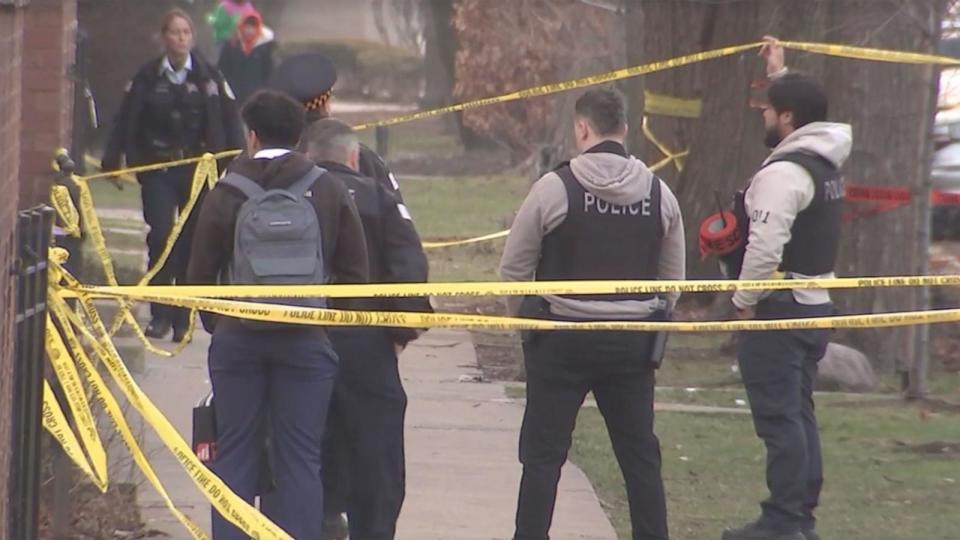 PHOTO: 3 teens shot, 1 fatally, in apparent targeted attack near their Chicago high school,  Nicholas Senn High School,  Feb. 1, 2024. (WLS)