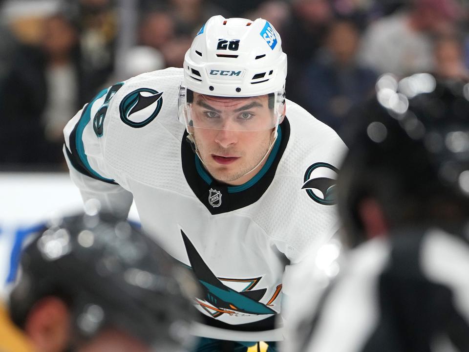 San Jose Sharks right wing Timo Meier has 31 goals this season.