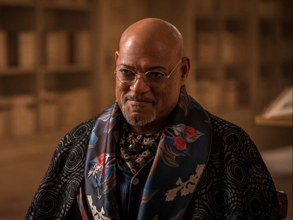 Laurence Fishburne as the enigmatic school master in ‘The School for Good and Evil' (Netflix)