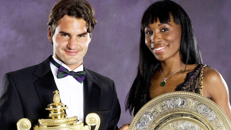 Roger Federer and Venus Williams, pictured here with their winner's trophies after Wimbledon in 2007.