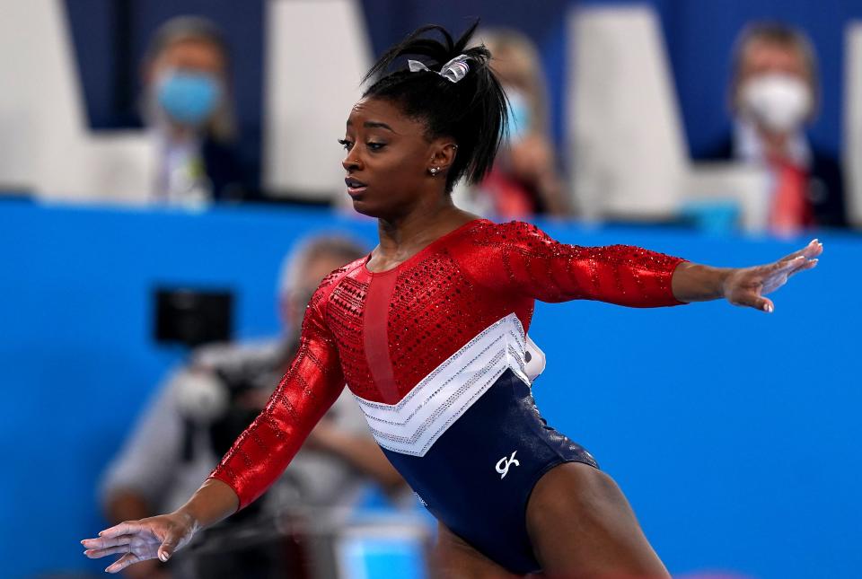 Simone Biles has pulled out of her first event (Martin Rickett/PA) (PA Wire)