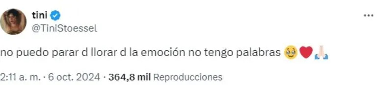 La emoción de Tini Stoessel al cantar junto a Coldplay