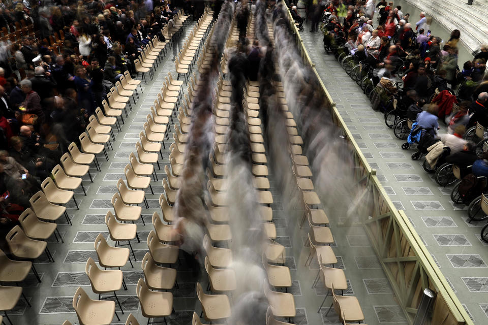 Faithful wait for Pope