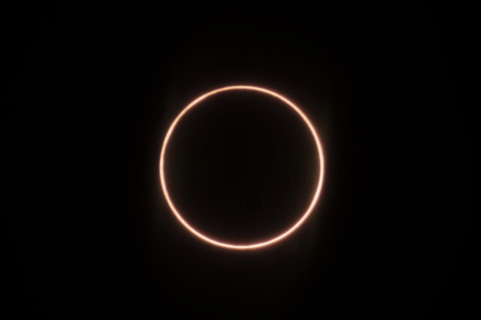 XIAMEN, CHINA - JUNE 21: The annular solar eclipse is seen on June 21, 2020 in Xiamen, Fujian Province of China. (Photo by Huang Shan/VCG via Getty Images)