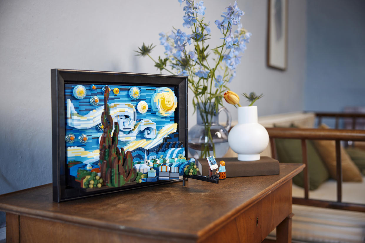 The LEGO Ideas 21333 Vincent van Gogh – The Starry Night is meant to be displayed as an artwork either on the wall or at your desk. PHOTO: Lego