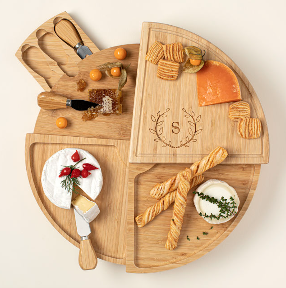 Personalized Compact Swivel Cheese Board