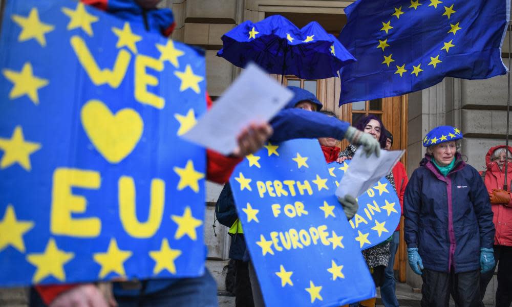 Anti-Brexit campaigners in Dundee