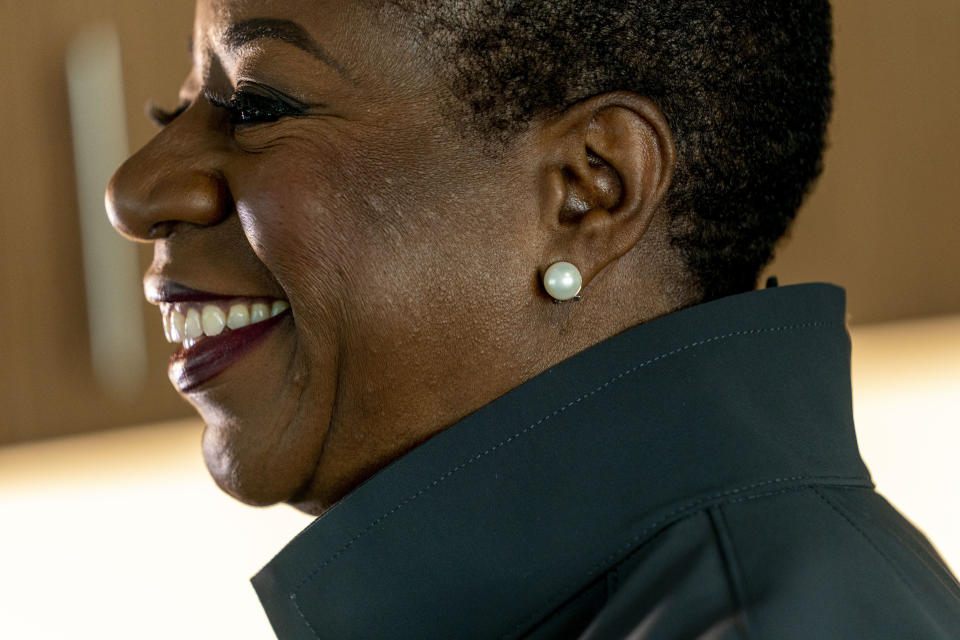 United Way CEO Angela Williams poses for a portrait in Alexandria, Va., Friday, Aug. 26, 2022. As the first Black leader of United Way Worldwide, the former Air Force attorney and former head of Easterseals feels she is ready to lead the organization, once known for its blockbuster workplace giving fundraisers, into its next era. (AP Photo/Andrew Harnik)