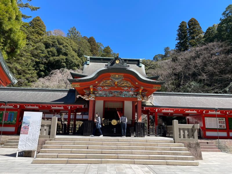 ▲霧島神宮為南九州最大的「國寶神宮」，去年更被正式定為日本國寶，也是鹿兒島縣內首次成為國寶的建築物文化財。（圖／記者汪睿琦攝）