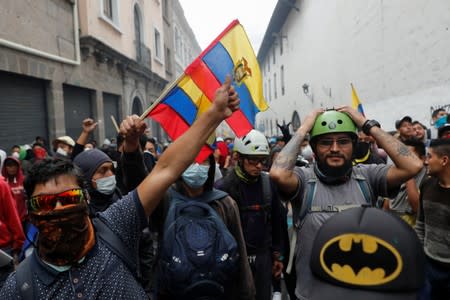 Protests against Ecuador's President Lenin Moreno's austerity measures, in Quito