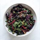 <p>Kay Chun uses the typical piccata flavors of lemon, capers and garlic in her tasty sautéed greens.</p><p><a href="https://www.foodandwine.com/recipes/wilted-swiss-chard-warm-piccata-vinaigrette" rel="nofollow noopener" target="_blank" data-ylk="slk:GO TO RECIPE;elm:context_link;itc:0;sec:content-canvas" class="link ">GO TO RECIPE</a></p>