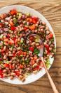<p><a href="https://www.delish.com/cooking/recipe-ideas/a25658229/how-to-cook-black-eyed-peas/" rel="nofollow noopener" target="_blank" data-ylk="slk:Black-eyed peas;elm:context_link;itc:0" class="link ">Black-eyed peas</a> have a rich tradition in the South. Eaten during <a href="https://www.delish.com/holiday-recipes/new-years/g30319544/new-years-good-luck-foods/" rel="nofollow noopener" target="_blank" data-ylk="slk:New Year’s for good luck;elm:context_link;itc:0" class="link ">New Year’s for good luck</a> and prosperity, they also make an easy, delicious salad that gets better as it sits. Feel free to use dried or canned beans too!</p><p>Get the <strong><a href="https://www.delish.com/cooking/recipe-ideas/a38416009/black-eyed-pea-salad-recipe/" rel="nofollow noopener" target="_blank" data-ylk="slk:Black-Eyed Pea Salad recipe;elm:context_link;itc:0" class="link ">Black-Eyed Pea Salad recipe</a></strong>.</p>
