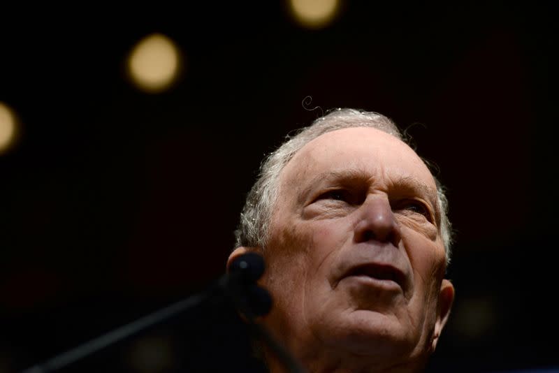 U.S. 2020 Democratic presidential candidate Michael Bloomberg speaks at a campaign rally in Houston, Texas