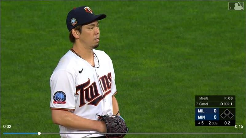 前田健太3到5局連飆8K，寫下雙城隊史紀錄。（圖／翻攝自MLB官網）