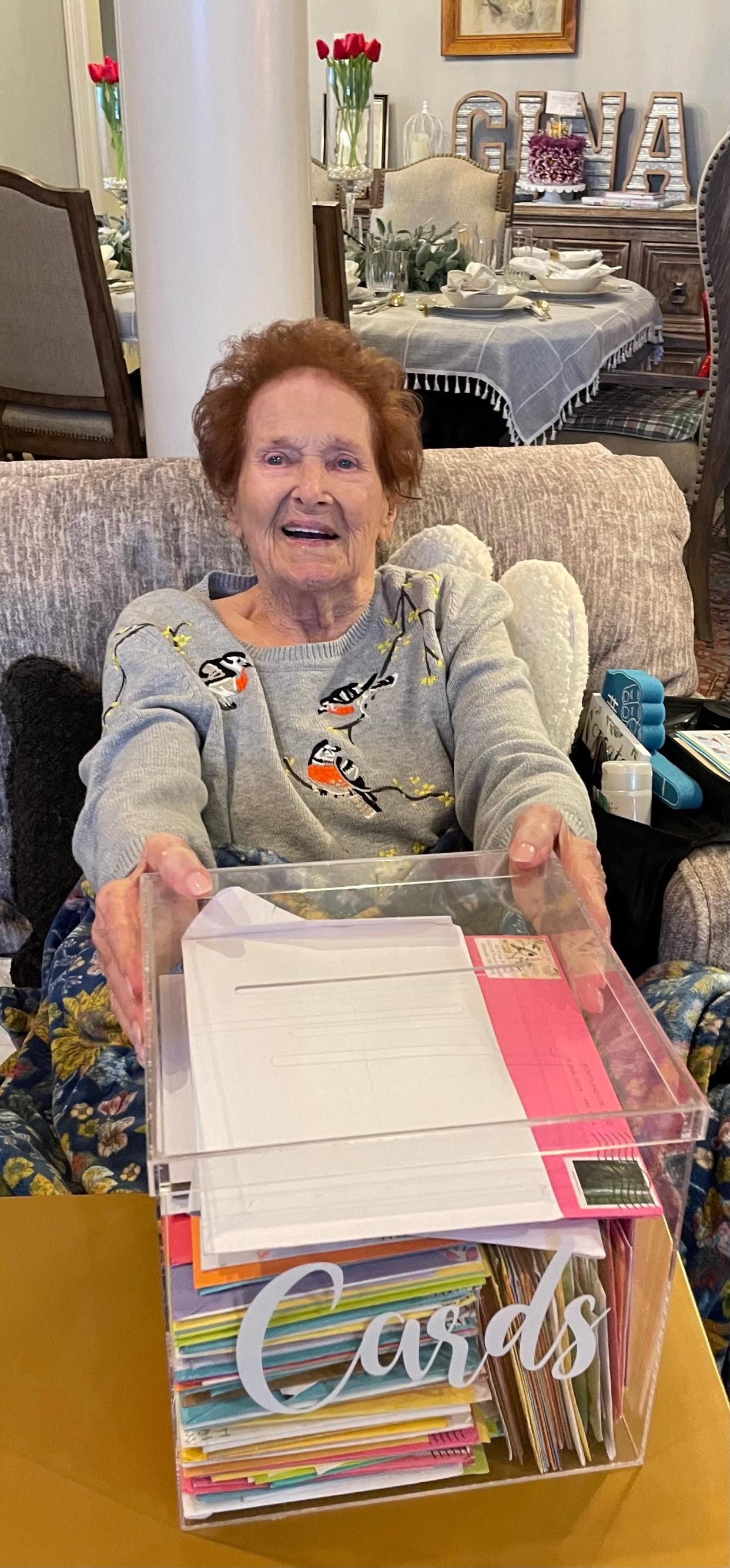 Louise Virginia Owen of Lubbock celebrated her 102nd birthday on Saturday. Her family solicited cards from friends and loved ones, and she received more than 178 by her birthday.