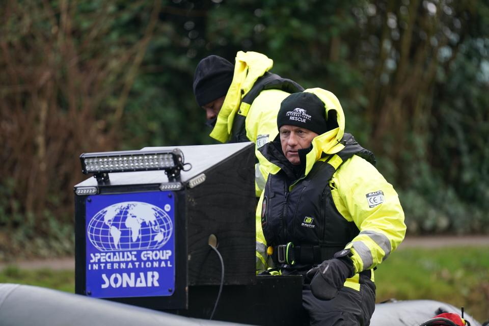 Peter Faulding (right), CEO of private underwater search and recovery company Specialist Group International (SGI), joins the search operation for two-year-old Xielo Maruziva on Tuesday. (PA)