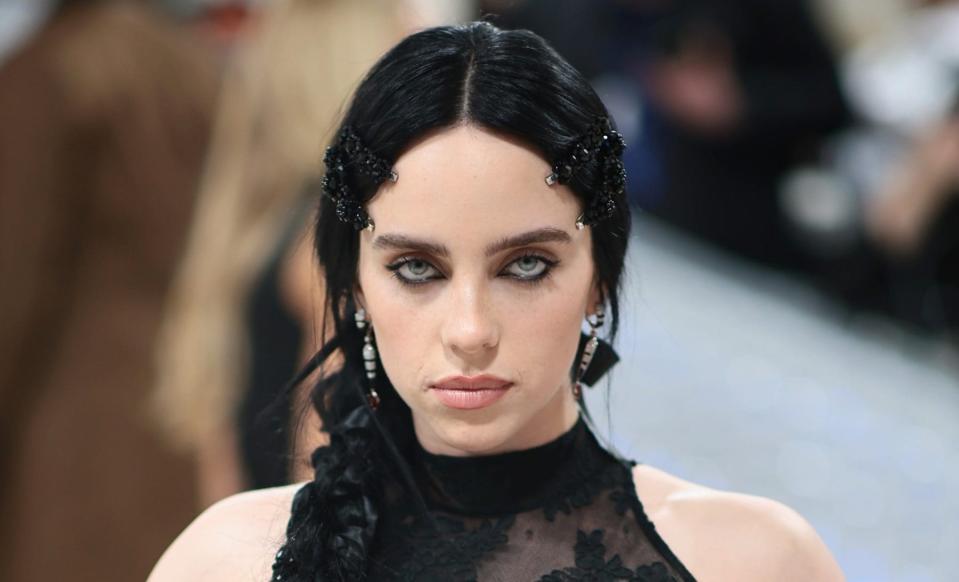 21-year-old Billie EIlish in heavy eye make up at the Met Gala - Getty 