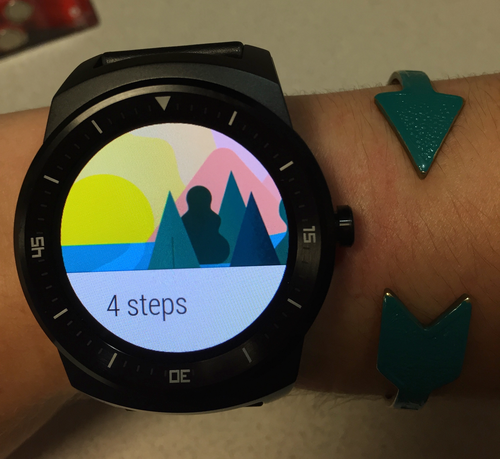 Smartwatch showing step count