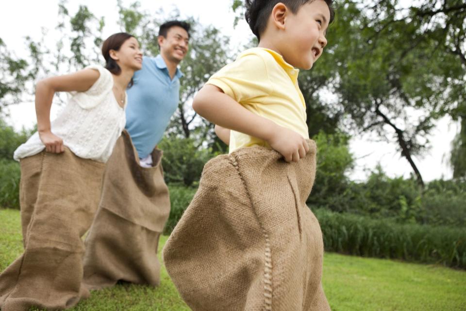 best easter activities sack race