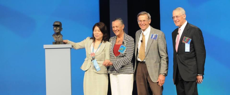 Alice, Jim, and Rob Walton present the Sam M. Walton Entrepreneur of the Year Award at the 2011 Walmart Shareholders Meeting