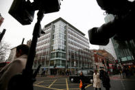 Cameras are trained on the the building housing the offices of Cambridge Analytica in central London, Britain, March 20, 2018. REUTERS/Henry Nicholls