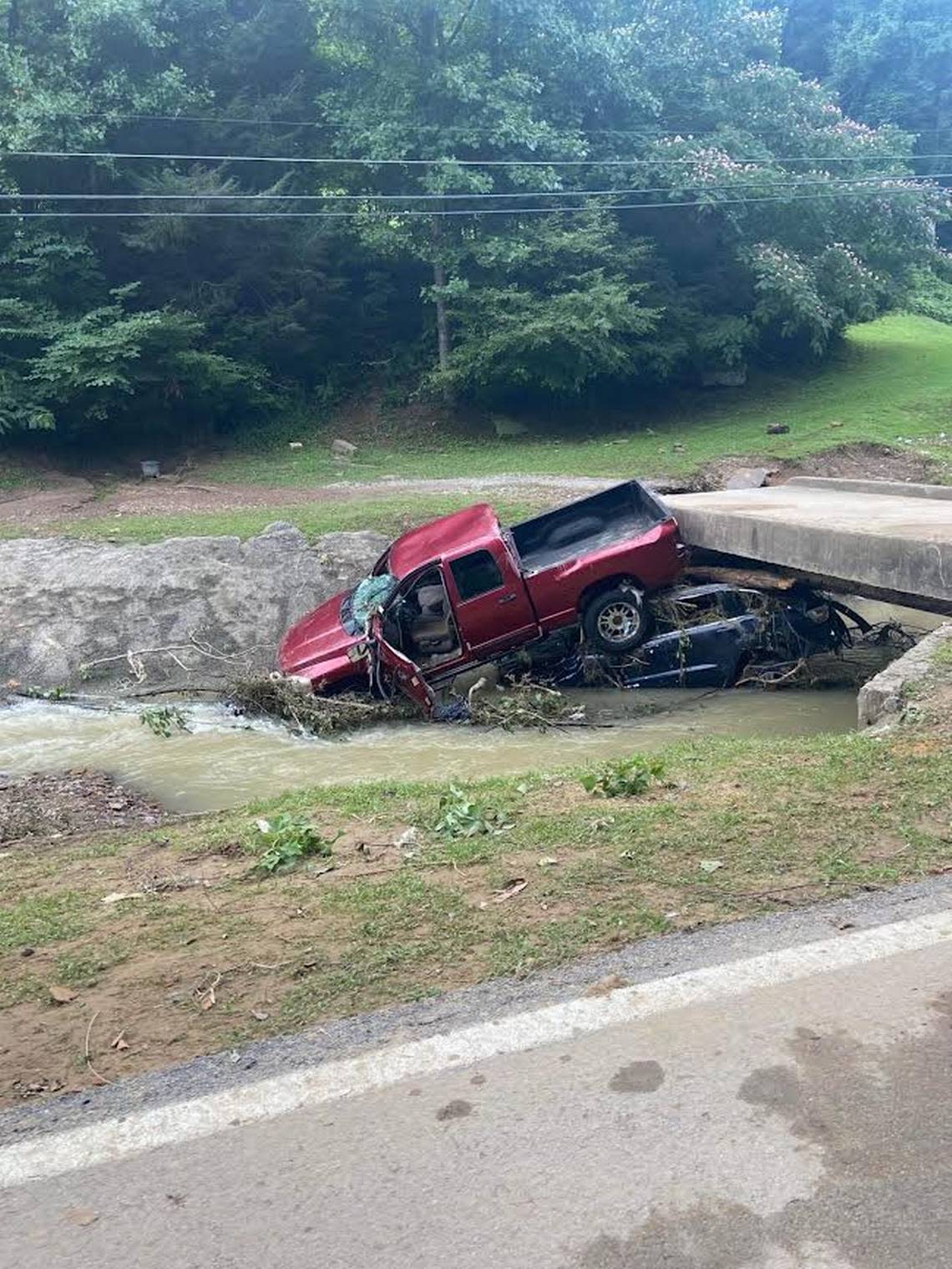 Gabe Hensley’s body was discovered July 31, 2022, in Perry County after his truck, shown here, was caught in floodwaters.