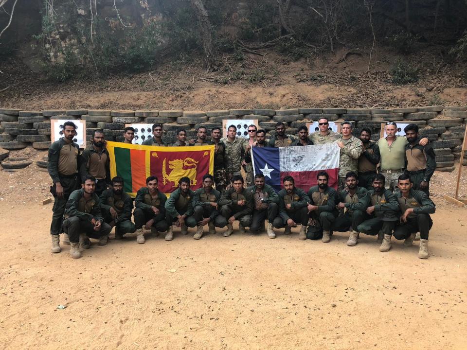 Abilene resident Mark Watson, near top right, is shown during a tour in Sri Lanka with the Texas Army National Guard in 2019.
