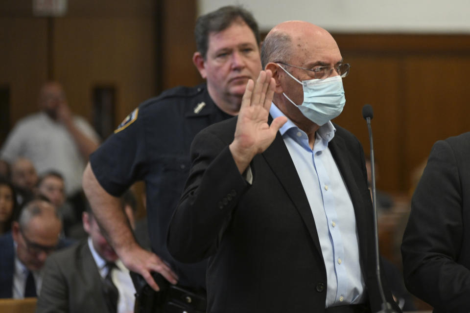 Allen Weisselberg appears in Manhattan criminal court in New York on Monday, March 4, 2024. Weisselberg, the former chief financial officer of the Trump Organization, surrendered to the Manhattan district attorney Monday morning for arraignment on new criminal charges, the prosecutor's office said. (Curtis Means/Daily Mail via AP, Pool)