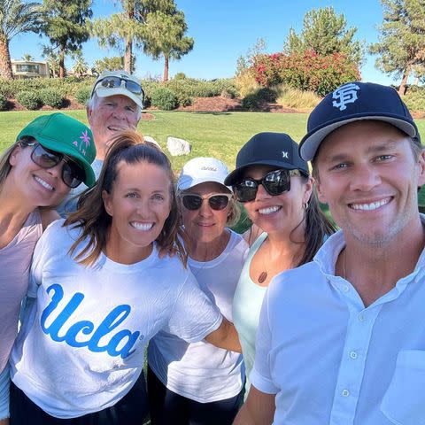 <p>Tom Brady/Instagram</p> Tom Brady pictured with his father Tom Brady Sr., mother Galynn and sisters Maureen, Julie and Nancy