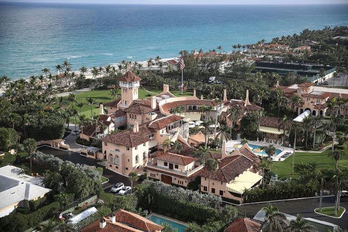 The Atlantic Ocean is seen adjacent to President Donald Trump's beachfront Mar-a-Lago resort, also sometimes called his Winter White House