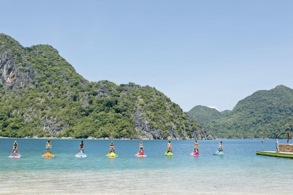 "The Beginning of the End" - Jeff Probst watches the remaining eight survivors compete in the Immunity Challenge during the twelfth episode of "Survivor: Caramoan - Fans vs. Favorites."