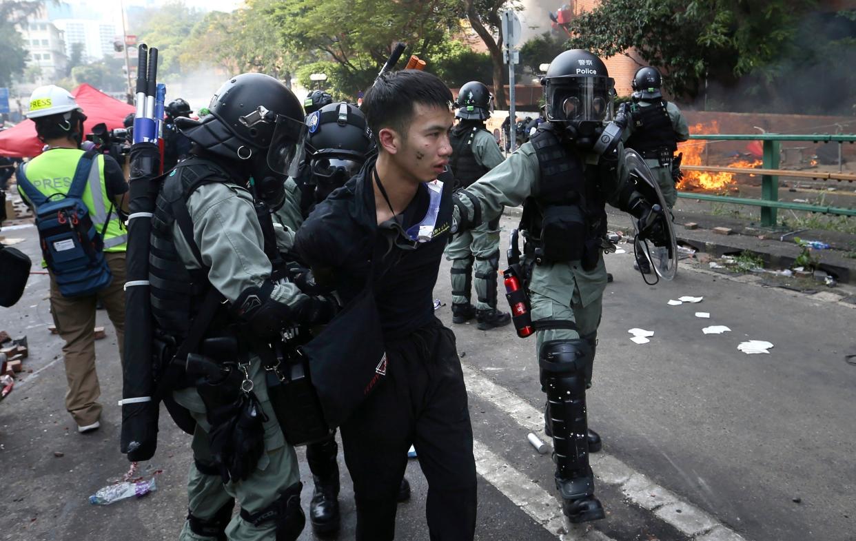 Carrie Lam says 600 were detained on Monday, 200 of whom were found to be under 18 and not immediately arrested: AP