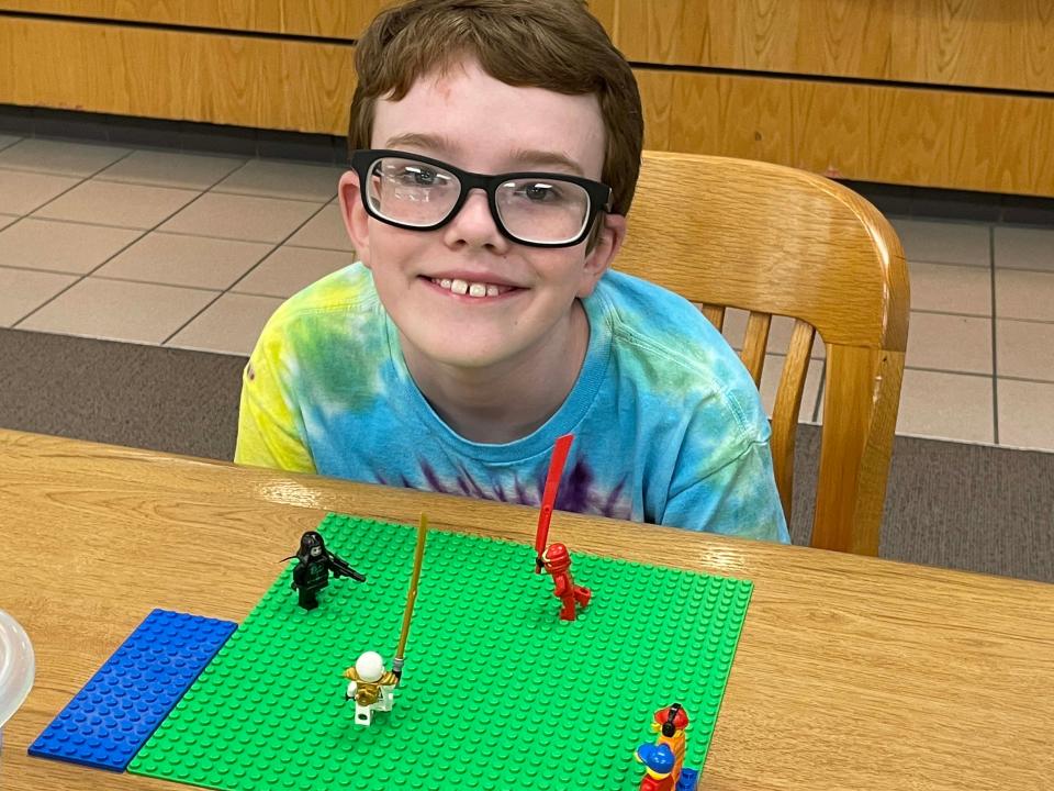 Landon Parris, 10, has a Ninja fortress well on its way at LEGO Club held at Karns Branch Library on June 10, 2023.